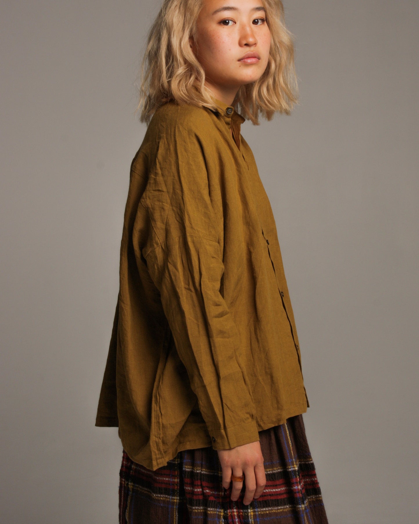 Mustard Relaxed Linen Shirt