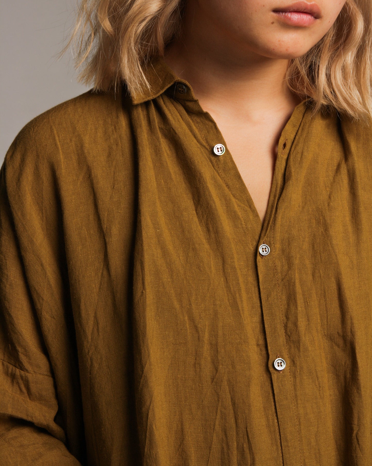 Mustard Relaxed Linen Shirt