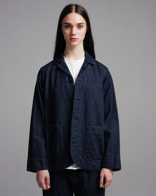 Indigo Cotton Linen Denim Jacket