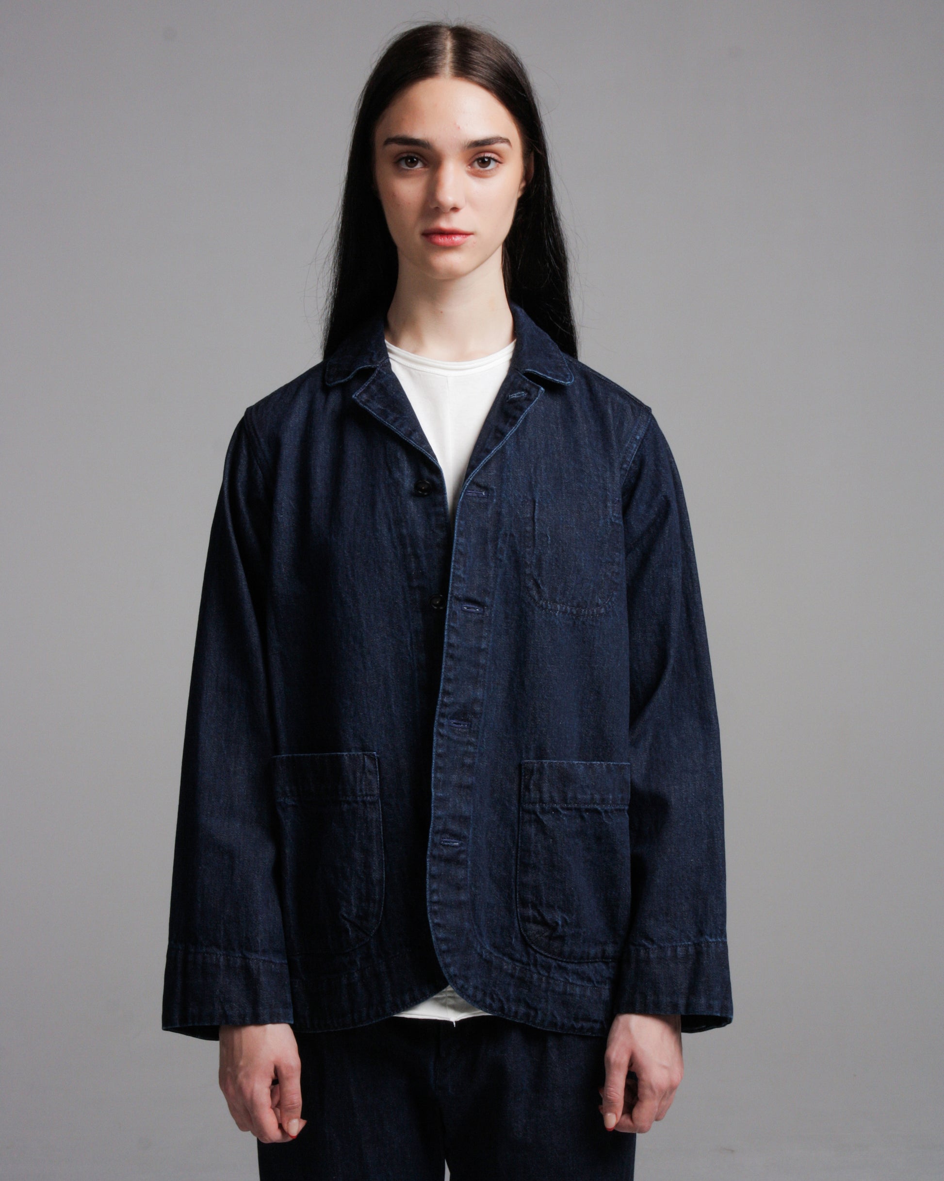Indigo Cotton Linen Denim Jacket Dilettante