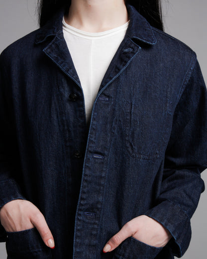 Indigo Cotton Linen Denim Jacket