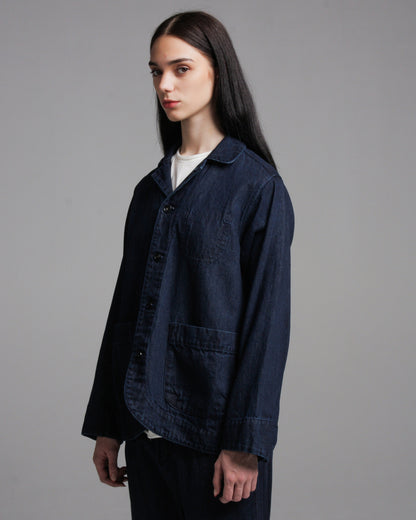 Indigo Cotton Linen Denim Jacket