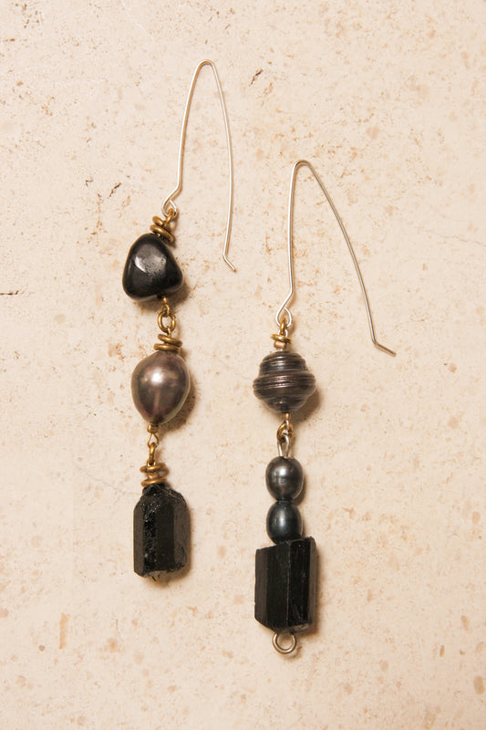 Pearl and Tourmaline Earrings