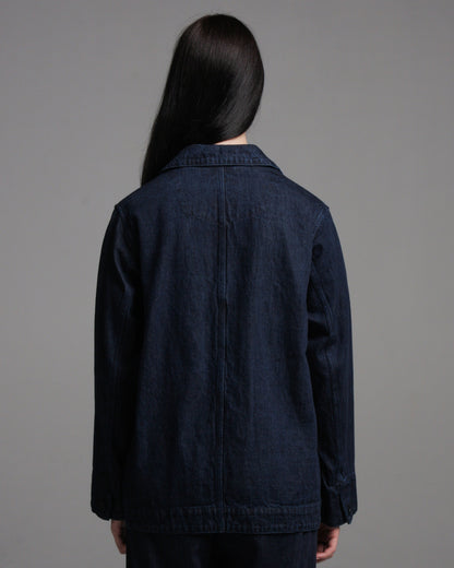 Indigo Cotton Linen Denim Jacket