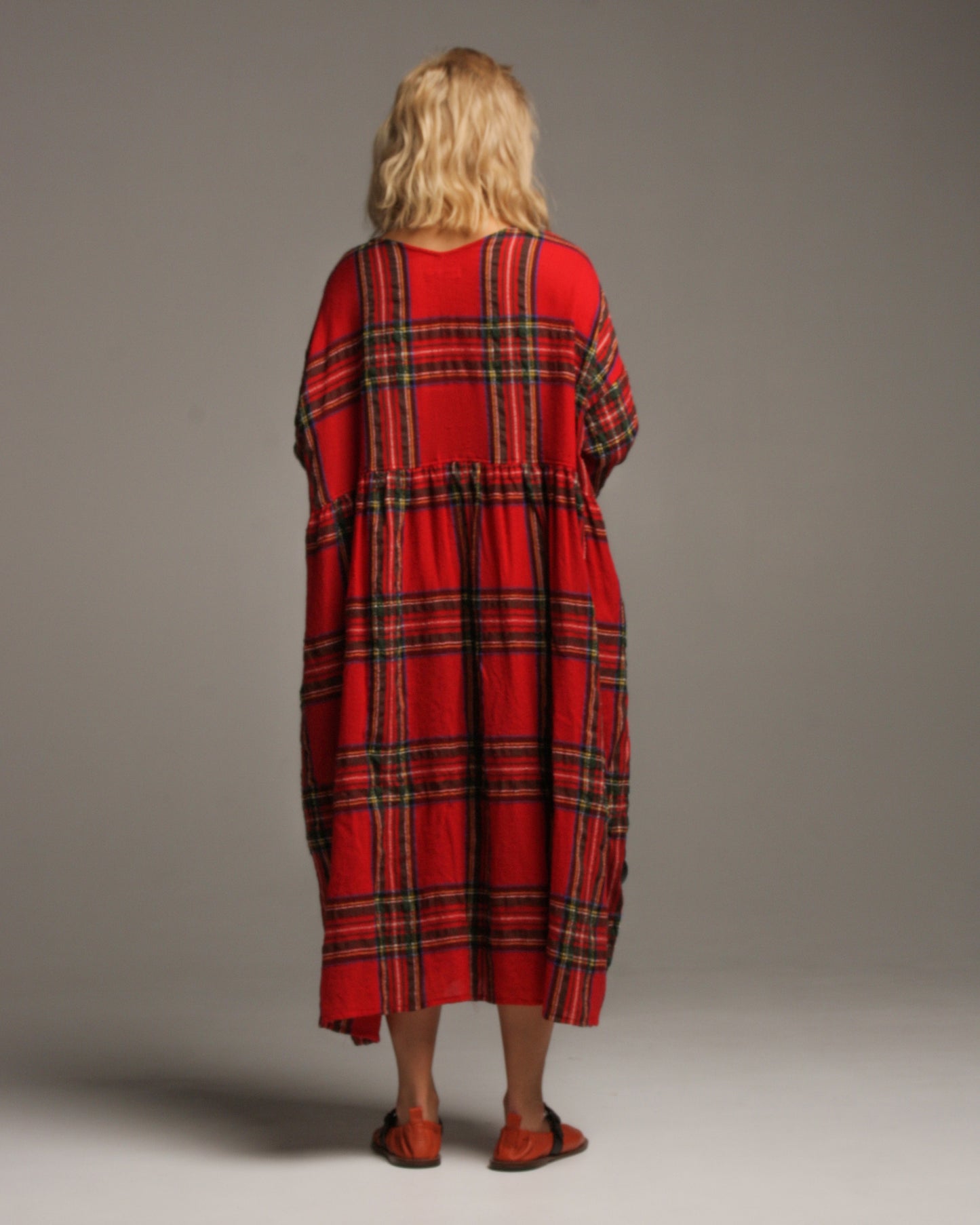 Red Tartan Wool Dress