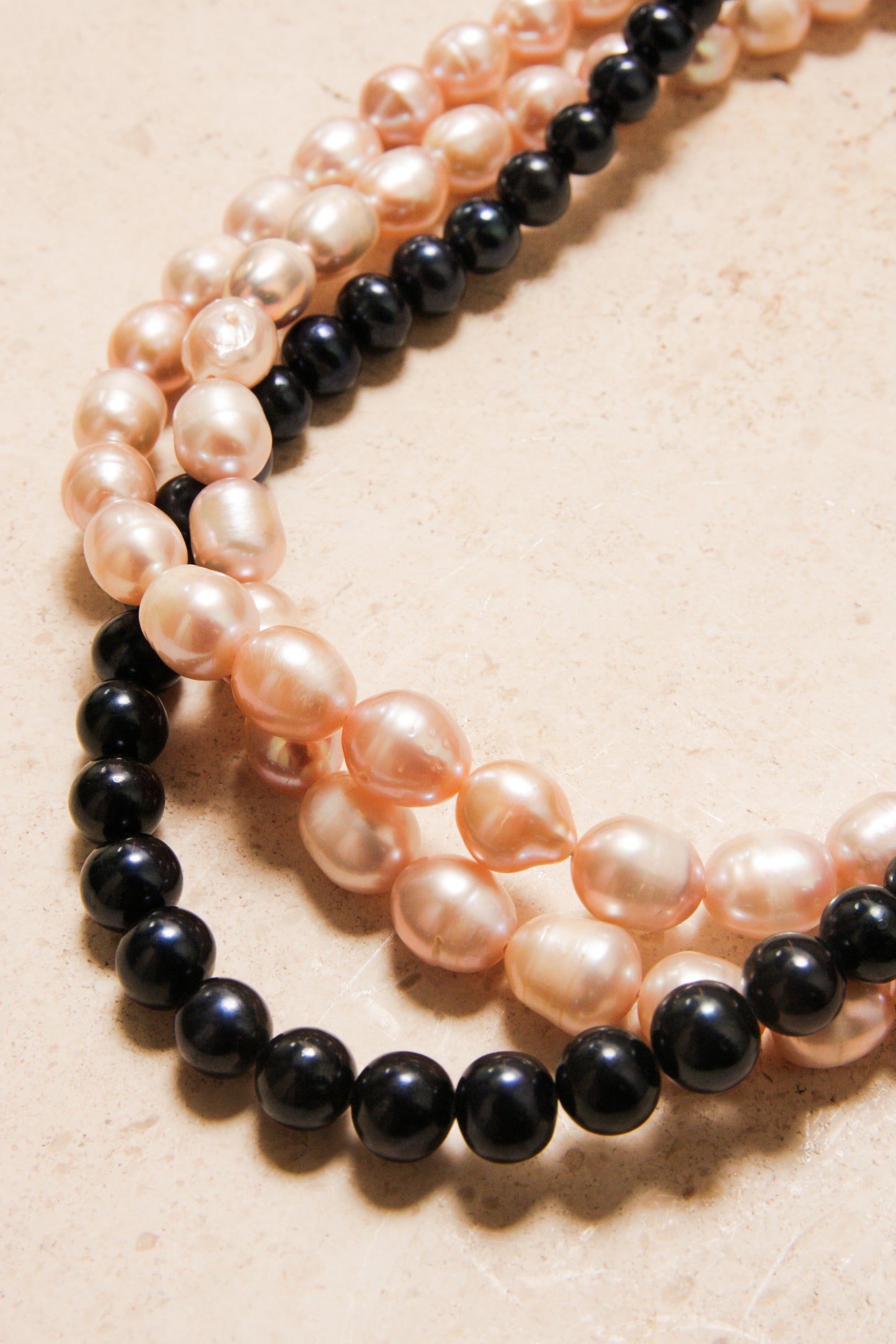 Black and Pink Pearl Necklace