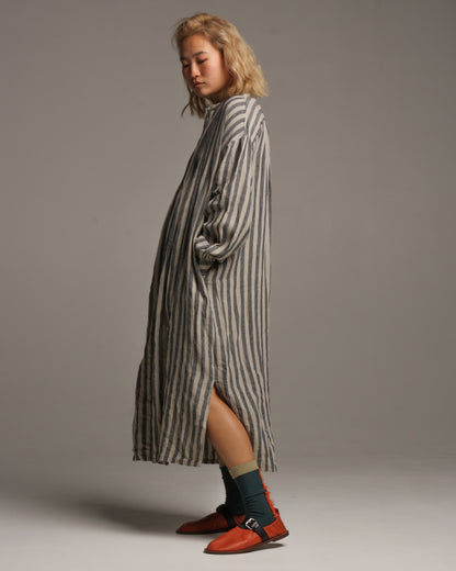 Azumadaki Striped Linen Dress