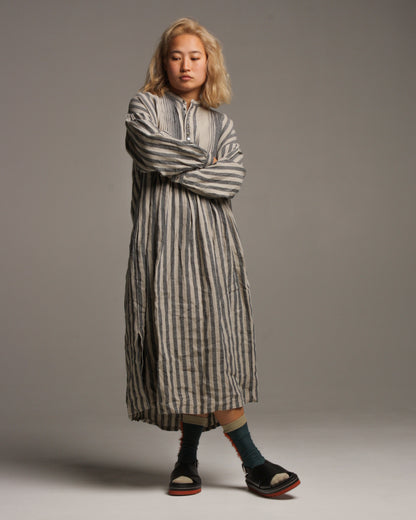 Azumadaki Striped Linen Dress