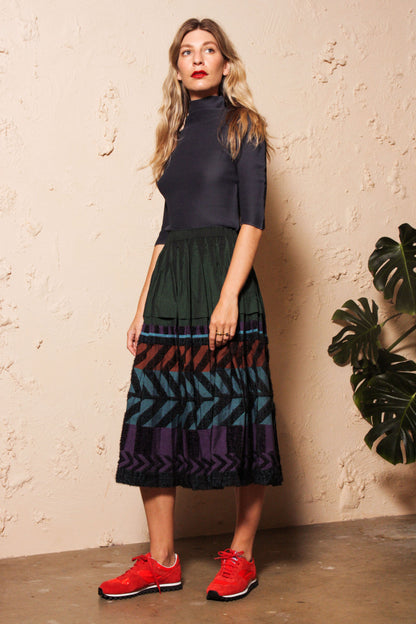 Herringbone Skirt Green