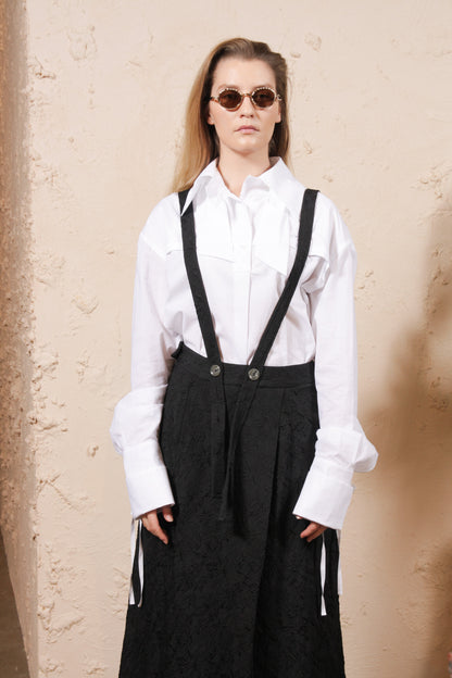 Pleated Skirt W Suspenders