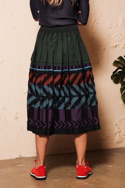Herringbone Skirt Green