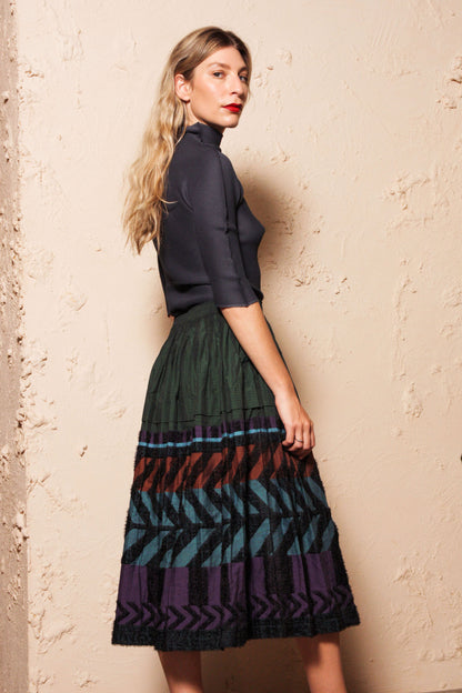 Herringbone Skirt Green