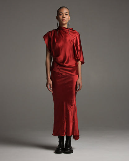 Carnelian Calf Bias Skirt