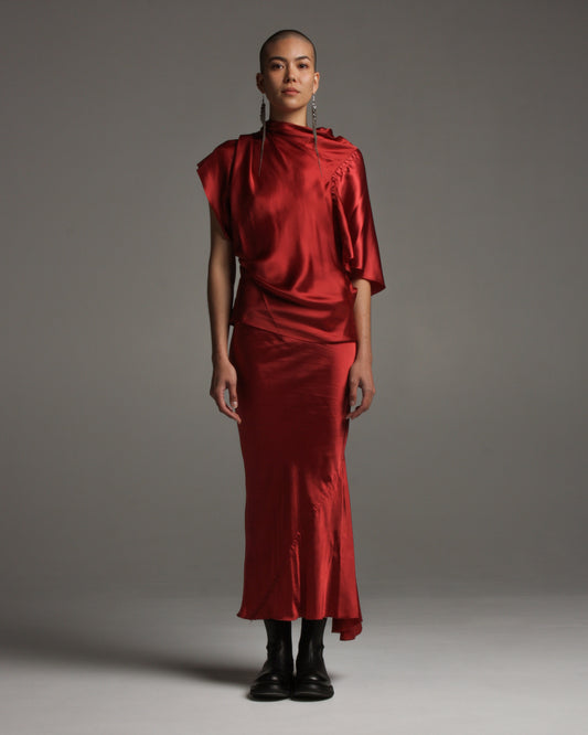 Carnelian Calf Bias Skirt