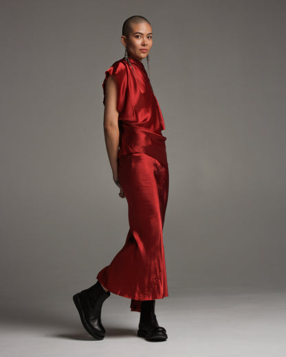 Carnelian Calf Bias Skirt