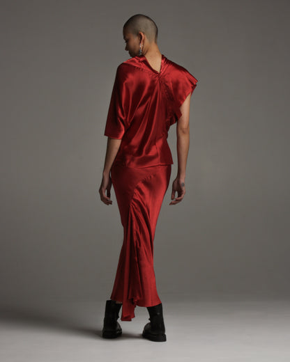 Carnelian Calf Bias Skirt