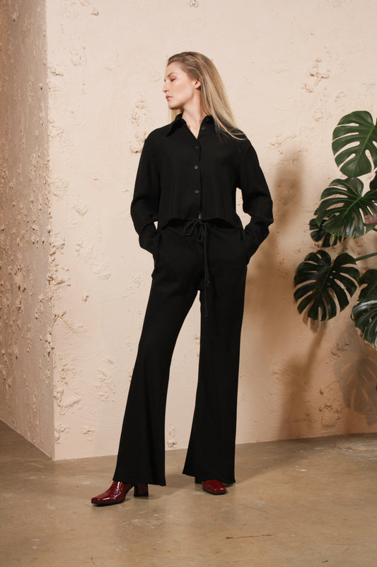 Script Cropped Shirt