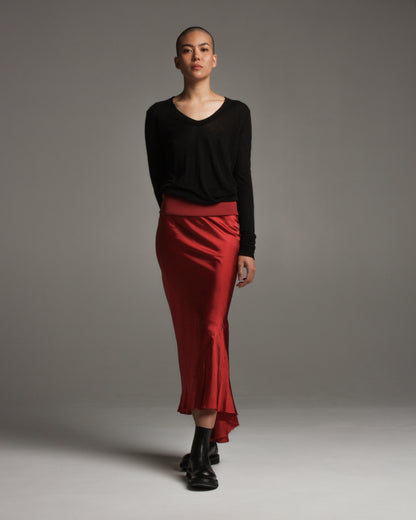 Carnelian Calf Bias Skirt