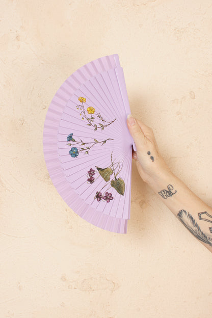 Purple Floral Fan