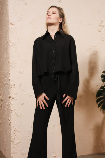 Script Cropped Shirt
