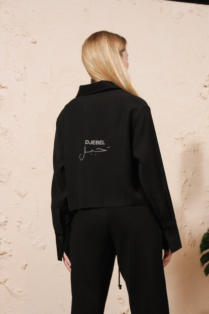 Script Cropped Shirt