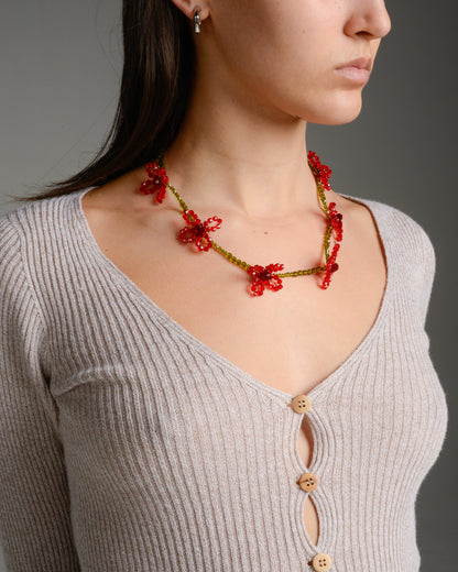 Beaded Poppy Necklace