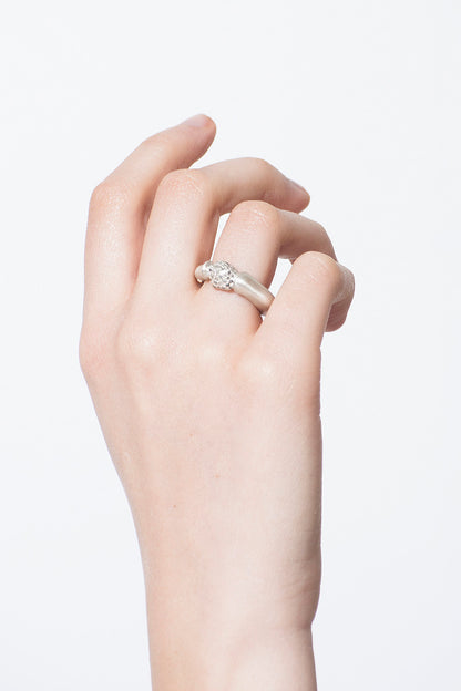 Pillar Icy Grey Diamond Ring