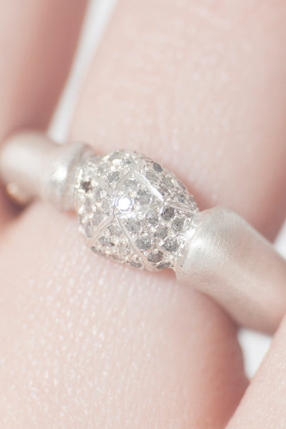 Pillar Icy Grey Diamond Ring