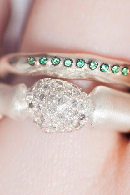 Pillar Icy Grey Diamond Ring