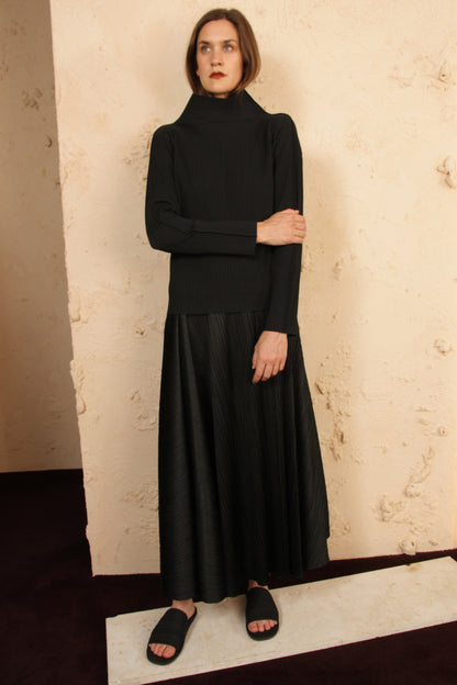 Box Pleat Long Skirt